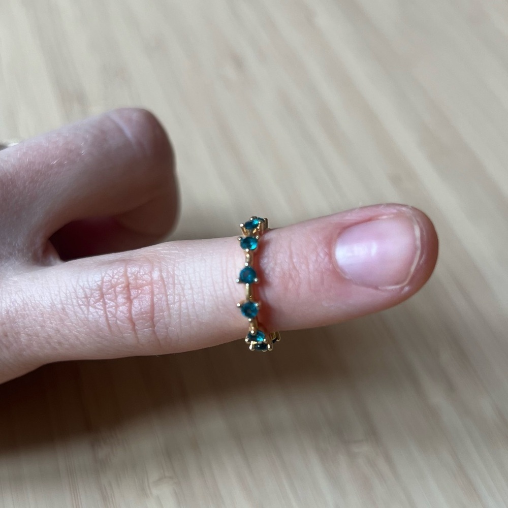 Anthropologie Ring Gold and Blue Stones size 6 - Picture 5 of 6
